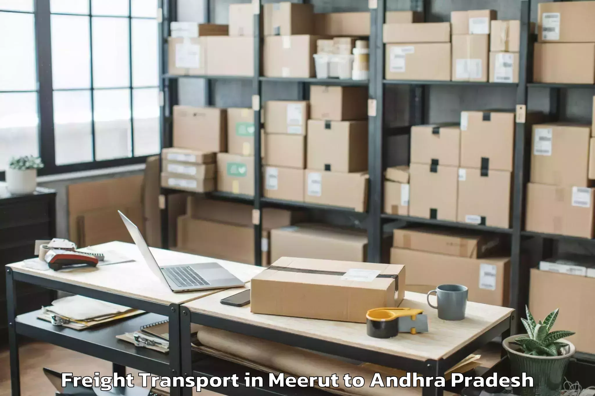 Trusted Meerut to Kondapi Freight Transport